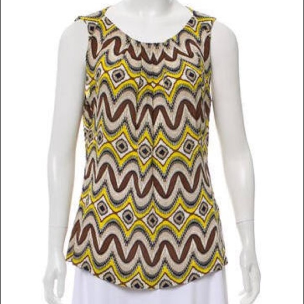 Tory Burch 100% silk sleeveless blouse E5